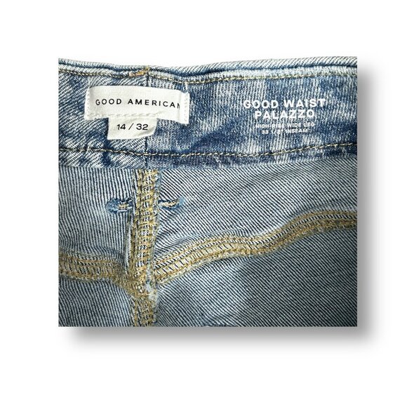 NWT Good American Good Waist Palazzo Jeans 14/32 Indigo $149 Wide-Leg Normcore - Picture 13 of 16